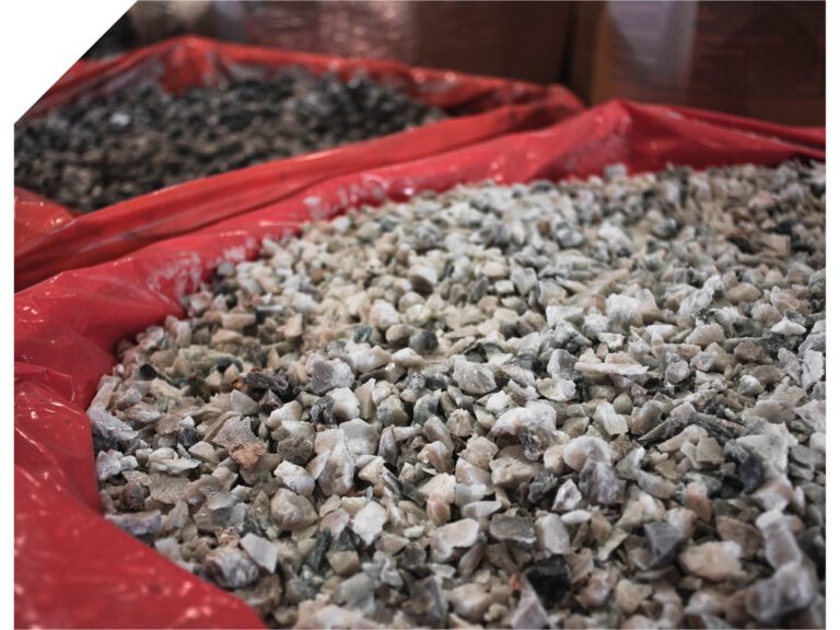 Plastic waste feedstock at an advanced recycling facility.