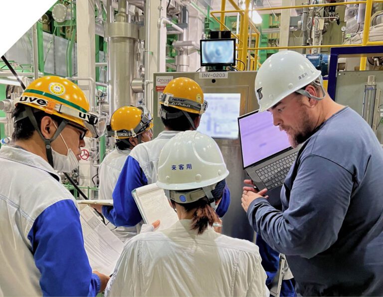 Agilyx employee working with partners at an advanced recycling facility